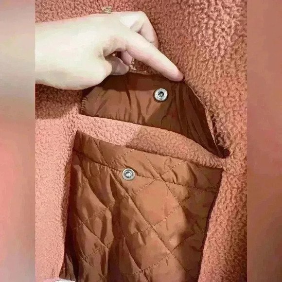 Madewell Size XS oversized Pink Quilted Pocket Long Sleeve Jacket preowned - Picture 6 of 6